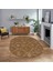 Dijital Kaymaz Yıkanabilir Oval Iskandinav Desen Yolluk Salon Halısı, V-O-Iskandinav-04-Kahve, 1