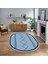 Dijital Kaymaz Yıkanabilir Oval Iskandinav Desen Yolluk Salon Halısı, V-O-Iskandinav-01-Mavi, 1