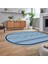 Dijital Kaymaz Yıkanabilir Oval Iskandinav Desen Yolluk Salon Halısı, V-O-Iskandinav-01-Mavi, 2