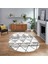 Dijital Kaymaz Yıkanabilir Oval Iskandinav Desen Yolluk Salon Halısı, V-O-Iskandinav-20-Beyaz, 1