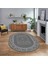 Dijital Kaymaz Yıkanabilir Oval Iskandinav Desen Yolluk Salon Halısı, V-O-Iskandinav-09-Gri, 1
