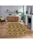 Dijital Kaymaz Yıkanabilir Oval Iskandinav Desen Yolluk Salon Halısı, V-O-Iskandinav-05-Kahve, 1