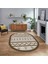 Dijital Kaymaz Yıkanabilir Oval Iskandinav Desen Yolluk Salon Halısı, V-O-Iskandinav-27-Kahve, 1