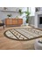 Dijital Kaymaz Yıkanabilir Oval Iskandinav Desen Yolluk Salon Halısı, V-O-Iskandinav-27-Kahve, 2