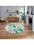 Dijital Kaymaz Yıkanabilir Yuvarlak Iskandinav Desen Salon Halısı, V-Y-Iskandinav-14-Turkuaz, 1