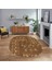 Dijital Kaymaz Yıkanabilir Oval Iskandinav Desen Yolluk Salon Halısı, V-O-Iskandinav-24-Kahve, 1
