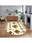 Dijital Kaymaz Yıkanabilir Oval Iskandinav Desen Yolluk Salon Halısı, V-O-Iskandinav-15-Bej, 1