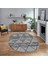 Dijital Kaymaz Yıkanabilir Oval Iskandinav Desen Yolluk Salon Halısı, V-O-Iskandinav-20-Gri, 1