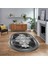 Dijital Kaymaz Taban Yıkanabilir Oval Mermer Desen Mutfak Salon Halısı, V-O-Mermer-09-Antrasit, 1