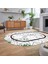 Dijital Kaymaz Taban Yıkanabilir Oval Mermer Desen Mutfak Salon Halısı, V-O-Mermer-11-Bordo, 2