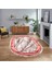 Dijital Kaymaz Taban Yıkanabilir Oval Mermer Desen Mutfak Salon Halısı, V-O-Mermer-03-Pembe, 1
