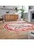 Dijital Kaymaz Taban Yıkanabilir Oval Mermer Desen Mutfak Salon Halısı, V-O-Mermer-03-Pembe, 2