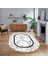 Dijital Kaymaz Taban Yıkanabilir Oval Mermer Desen Mutfak Salon Halısı, V-O-Mermer-11-Siyah, 1