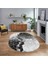 Dijital Kaymaz Taban Yıkanabilir Oval Mermer Desen Mutfak Salon Halısı, V-O-Mermer-19-Gri, 1
