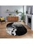 Dijital Kaymaz Taban Yıkanabilir Oval Mermer Desen Mutfak Salon Halısı, V-O-Mermer-19-Antrasit, 1