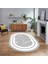 Dijital Kaymaz Taban Yıkanabilir Oval Mermer Desen Mutfak Salon Halısı, V-O-Mermer-06-Gri, 1