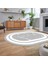 Dijital Kaymaz Taban Yıkanabilir Oval Mermer Desen Mutfak Salon Halısı, V-O-Mermer-06-Gri, 2