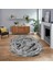 Dijital Kaymaz Taban Yıkanabilir Oval Mermer Desen Mutfak Salon Halısı, V-O-Mermer-04-Gri, 1
