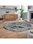 Dijital Kaymaz Taban Yıkanabilir Oval Mermer Desen Mutfak Salon Halısı, V-O-Mermer-04-Gri, 2
