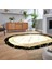 Dijital Kaymaz Taban Yıkanabilir Oval Mermer Desen Mutfak Salon Halısı, V-O-Mermer-18-Gold, 2