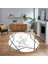 Dijital Kaymaz Taban Yıkanabilir Oval Mermer Desen Mutfak Salon Halısı, V-O-Mermer-15-Siyah, 1