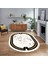 Dijital Kaymaz Taban Yıkanabilir Oval Mermer Desen Mutfak Salon Halısı, V-O-Mermer-07-Beyaz, 1