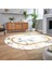 Dijital Kaymaz Taban Yıkanabilir Oval Mermer Desen Mutfak Salon Halısı, V-O-Mermer-24-Beyaz, 2