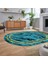 Dijital Kaymaz Taban Yıkanabilir Oval Mermer Desen Mutfak Salon Halısı, V-O-Mermer-04-Mavi, 2