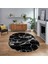 Dijital Kaymaz Taban Yıkanabilir Oval Mermer Desen Mutfak Salon Halısı, V-O-Mermer-01-Siyah, 1