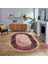 Dijital Kaymaz Taban Yıkanabilir Oval Mermer Desen Mutfak Salon Halısı, V-O-Mermer-13-Bordo, 1