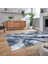 Dijital Baskılı Kaymaz Taban Yıkanabilir Mermer Desen Mutfak Salon Halısı, V-Mermer-02-Mavi, 2