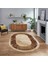 Dijital Kaymaz Taban Yıkanabilir Oval Mermer Desen Mutfak Salon Halısı, V-O-Mermer-13-Kahve, 1