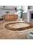 Dijital Kaymaz Taban Yıkanabilir Oval Mermer Desen Mutfak Salon Halısı, V-O-Mermer-13-Kahve, 2