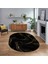 Dijital Kaymaz Taban Yıkanabilir Oval Mermer Desen Mutfak Salon Halısı, V-O-Mermer-29-Siyah, 1