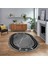Dijital Kaymaz Taban Yıkanabilir Oval Mermer Desen Mutfak Salon Halısı, V-O-Mermer-08-Antrasit, 1