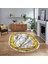 Dijital Kaymaz Taban Yıkanabilir Oval Mermer Desen Mutfak Salon Halısı, V-O-Mermer-03-Gold, 1