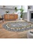 Dijital Kaymaz Taban Yıkanabilir Oval Mermer Desen Mutfak Salon Halısı, V-O-Mermer-10-Gri, 2