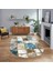 Dijital Kaymaz Taban Yıkanabilir Oval Mermer Desen Mutfak Salon Halısı, V-O-Mermer-28-Mavi, 1