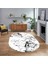 Dijital Kaymaz Taban Yıkanabilir Oval Mermer Desen Mutfak Salon Halısı, V-O-Mermer-27-Beyaz, 1
