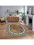 Dijital Kaymaz Taban Yıkanabilir Oval Mermer Desen Mutfak Salon Halısı, V-O-Mermer-10-Kahve, 1
