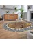 Dijital Kaymaz Taban Yıkanabilir Oval Mermer Desen Mutfak Salon Halısı, V-O-Mermer-10-Kahve, 2