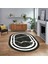 Dijital Kaymaz Taban Yıkanabilir Oval Mermer Desen Mutfak Salon Halısı, V-O-Mermer-22-Antrasit, 1