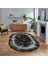 Dijital Kaymaz Taban Yıkanabilir Oval Mermer Desen Mutfak Salon Halısı, V-O-Mermer-14-Antrasit, 1