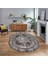 Dijital Kaymaz Taban Yıkanabilir Oval Klasik Desen Yolluk Salon Halısı, V-O-Klasik-25-Vizon, 1