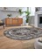 Dijital Kaymaz Taban Yıkanabilir Oval Klasik Desen Yolluk Salon Halısı, V-O-Klasik-25-Vizon, 2