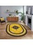 Dijital Kaymaz Taban Yıkanabilir Oval Klasik Desen Yolluk Salon Halısı, V-O-Klasik-26-Sarı, 1