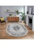 Dijital Kaymaz Taban Yıkanabilir Oval Klasik Desen Yolluk Salon Halısı, V-O-Klasik-11-Gri, 1