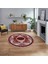 Dijital Kaymaz Taban Yıkanabilir Yuvarlak Klasik Desen Mutfak Salon Halısı, V-Y-Klasik-24-Bordo, 1