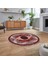Dijital Kaymaz Taban Yıkanabilir Yuvarlak Klasik Desen Mutfak Salon Halısı, V-Y-Klasik-24-Bordo, 2