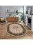 Dijital Kaymaz Taban Yıkanabilir Oval Klasik Desen Yolluk Salon Halısı, V-O-Klasik-21-Krem, 1
